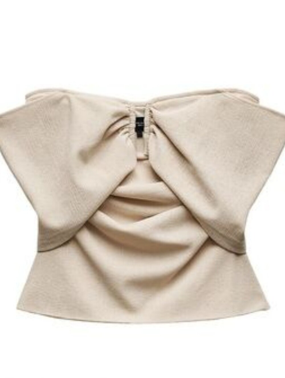 Zara Cream Strapless Bow-Detail Top